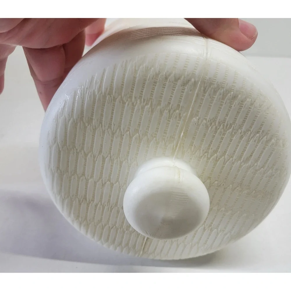 Vintage‎ White Plastic Rose Embossed Toilet Paper Holder Tissue Storage Canister
